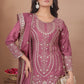 Premium Designer Embroidered Natural Crepe Sharara Suit Set with Sequins Work
