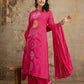 Stylish Front-Lined Silky Cotton Ethnic Suit with Embroidery