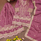 Premium Designer Embroidered Natural Crepe Sharara Suit Set with Sequins Work