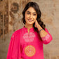 Stylish Front-Lined Silky Cotton Ethnic Suit with Embroidery