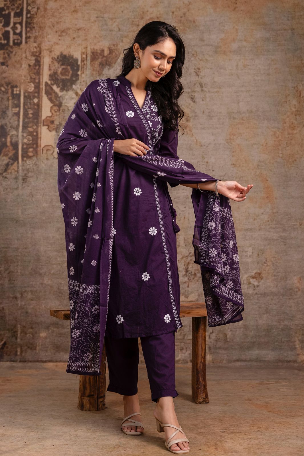 A-Line Designer 3 Piece Cotton 60-60 Suit Set (Sizes 38–46)-1