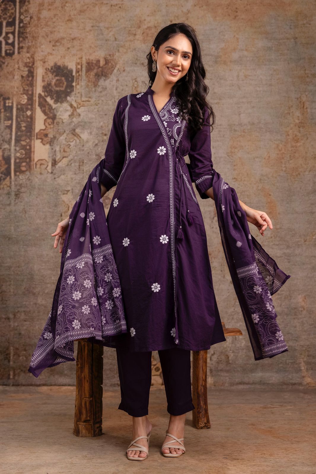 A-Line Designer 3 Piece Cotton 60-60 Suit Set (Sizes 38–46)-1