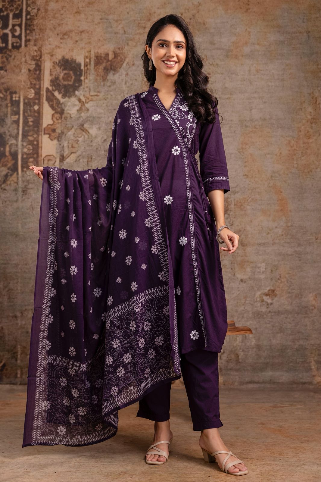A-Line Designer 3 Piece Cotton 60-60 Suit Set (Sizes 38–46)-1