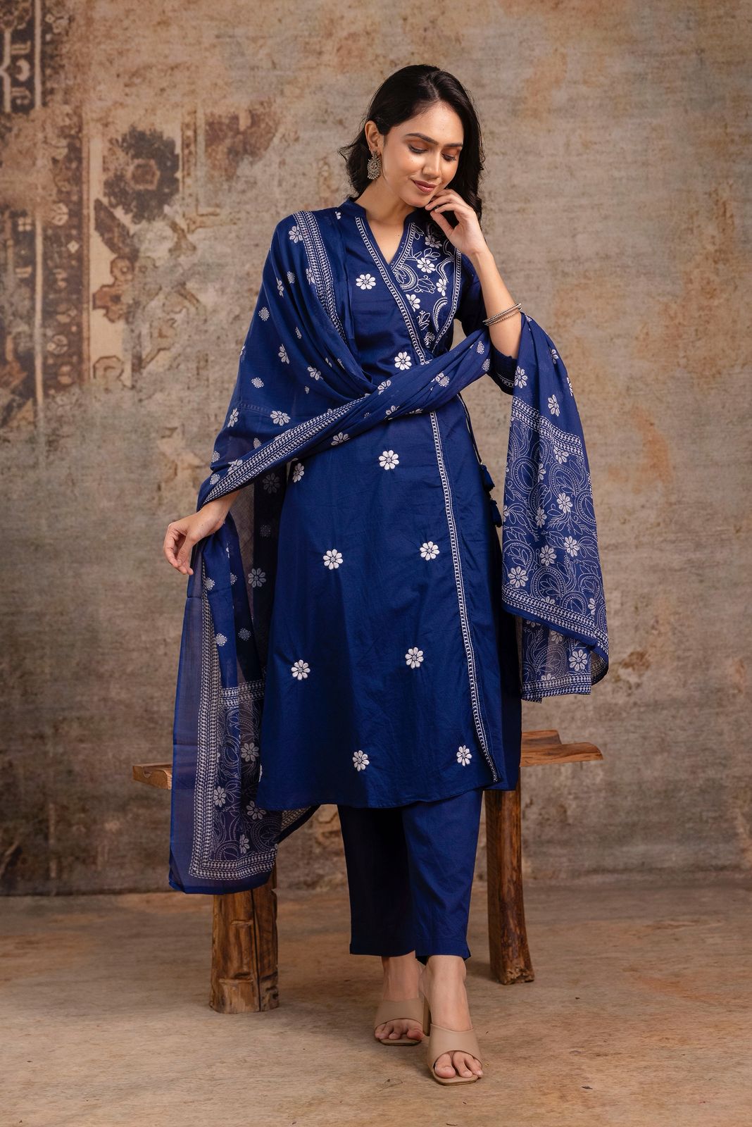 A-Line Designer 3 Piece Cotton 60-60 Suit Set (Sizes 38–46)-1