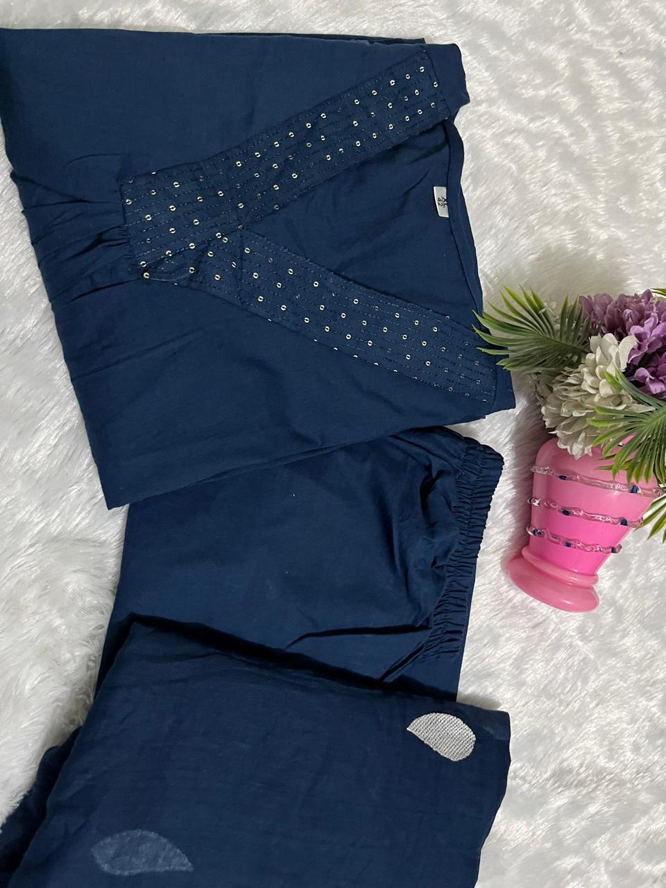 Premium Pure Cotton Embroidered Kurti Pant Dupatta Set – Everyday Elegance Collection