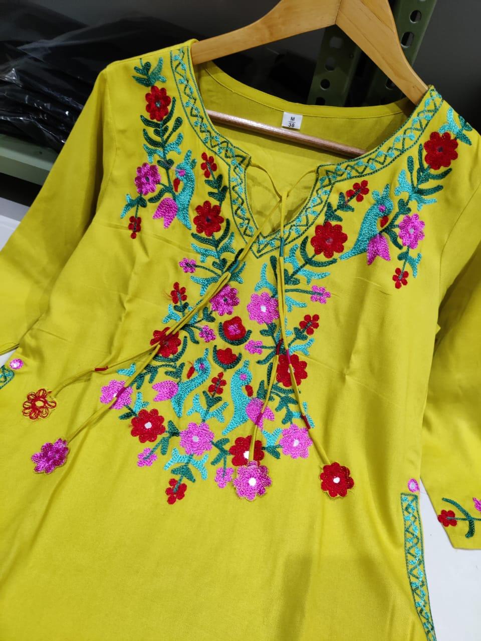 Wardrobe Essential Aari Embroidered Kurti–Palazzo Set