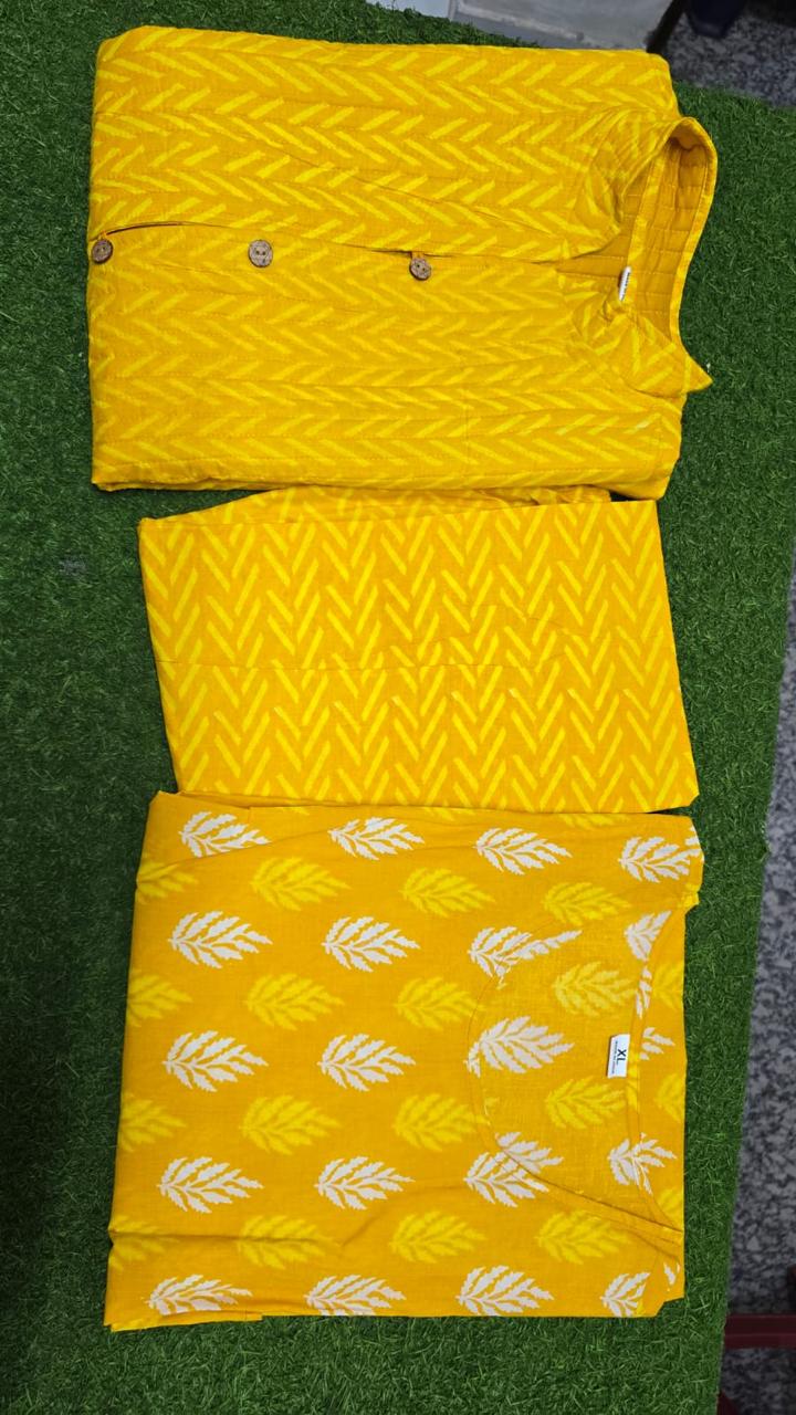 Exclusive Winter Cotton Kurti Pant Set with Quilted Jacket – Premium Warm Collection