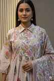 Pure Cotton 60-60 Printed Anarkali Suit Set with Pant & Mulmul Dupatta – Festive 3-Piece Collection”