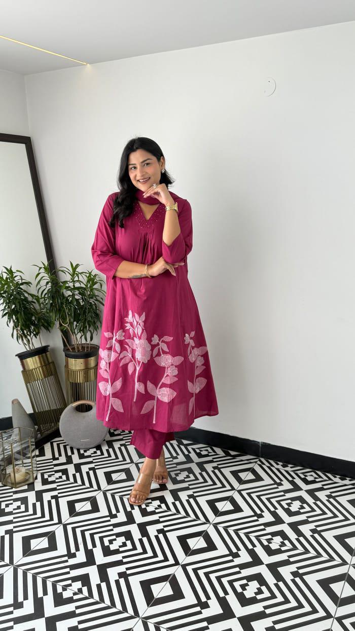 Comfort Fit Pure Cotton Embroidery Suit Set for Daily & Festive Wear