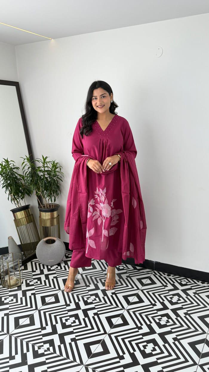 Comfort Fit Pure Cotton Embroidery Suit Set for Daily & Festive Wear