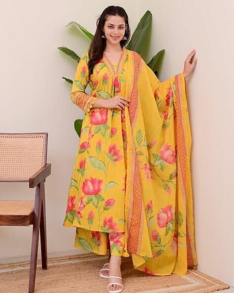Premium Heavy Cotton Printed 3-Piece Set with Plazzo & Malmal Dupatta – Super Selling Collection