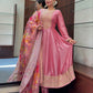 Priya Festival Special Banana Silk Anarkali Set with Banarasi Dupatta & Golden Zari Work