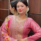 Priya Festival Special Banana Silk Anarkali Set with Banarasi Dupatta & Golden Zari Work
