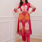 Premium Printed A-Line Kurti & Pant Set – Contemporary Floral Fusion Design
