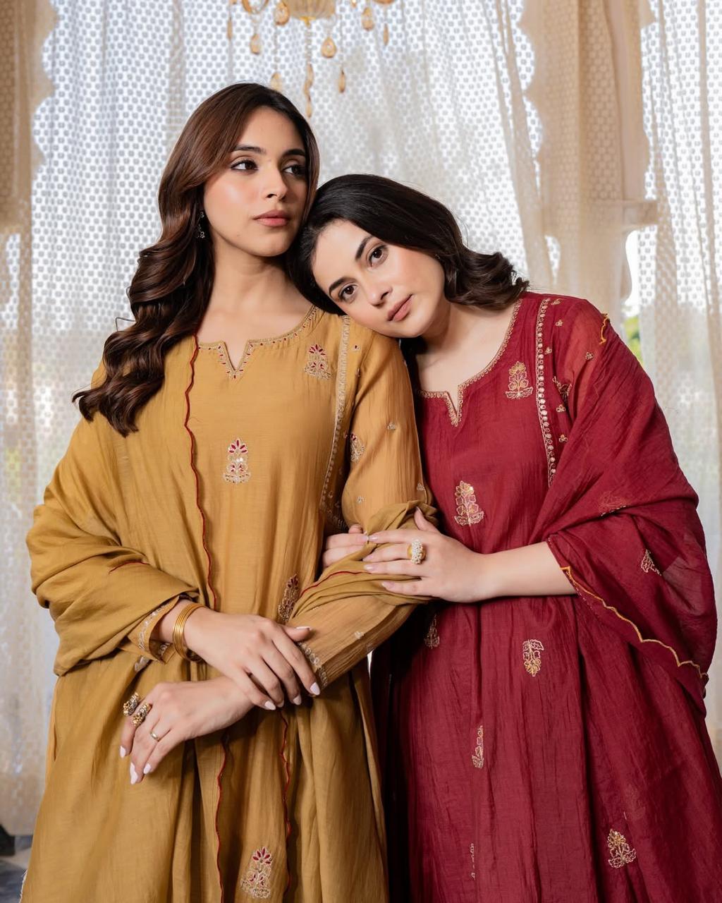 Exclusive Pankhudi Chinon Anarkali 3 pecs Suit with Premium Dupatta For Woman