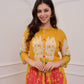 Premium Printed A-Line Kurti & Pant Set – Contemporary Floral Fusion Design