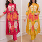 Premium Printed A-Line Kurti & Pant Set – Contemporary Floral Fusion Design