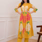 Premium Printed A-Line Kurti & Pant Set – Contemporary Floral Fusion Design