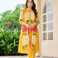 Premium Printed A-Line Kurti & Pant Set – Contemporary Floral Fusion Design