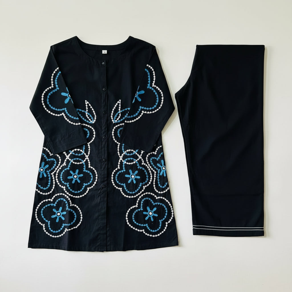 Premium Cotton Aari Work Kurti–Palazzo Co-ord Set | Summer Special Collection