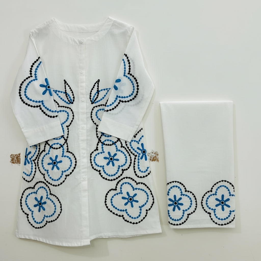 Premium Cotton Aari Work Kurti–Palazzo Co-ord Set | Summer Special Collection