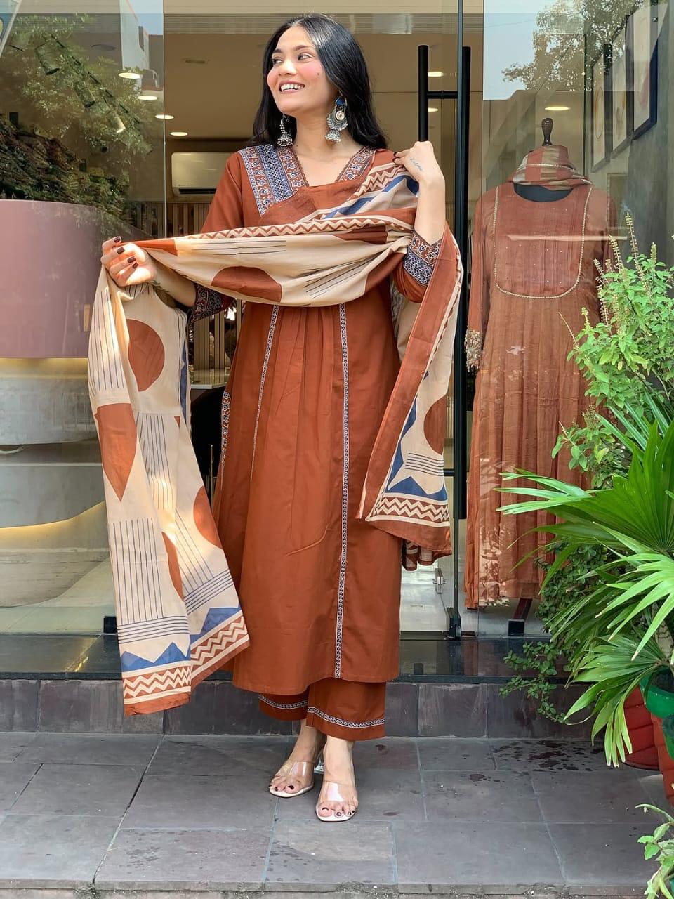 Taj Collection Pure Cotton Heavy Weaving & Embroidery Suit Set | 3-Piece Premium Set