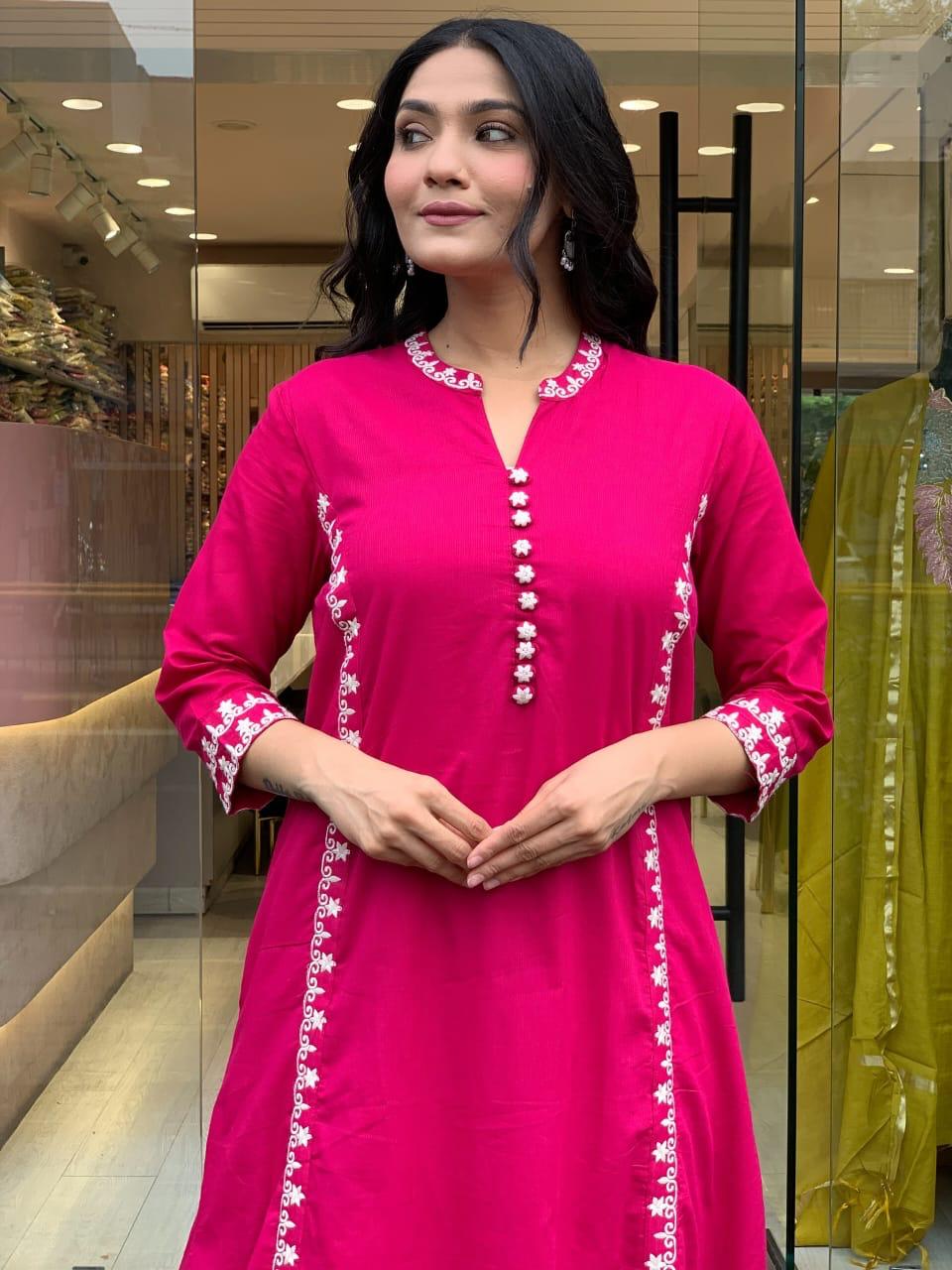 Festival Special Cotton 60-60 Embroidery Suit Set with Dupatta Premium 3-Piece Set