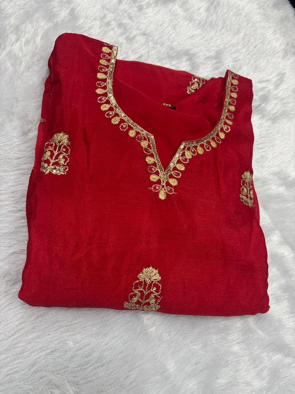 Exclusive Pankhudi Chinon Anarkali 3 pecs Suit with Premium Dupatta For Woman