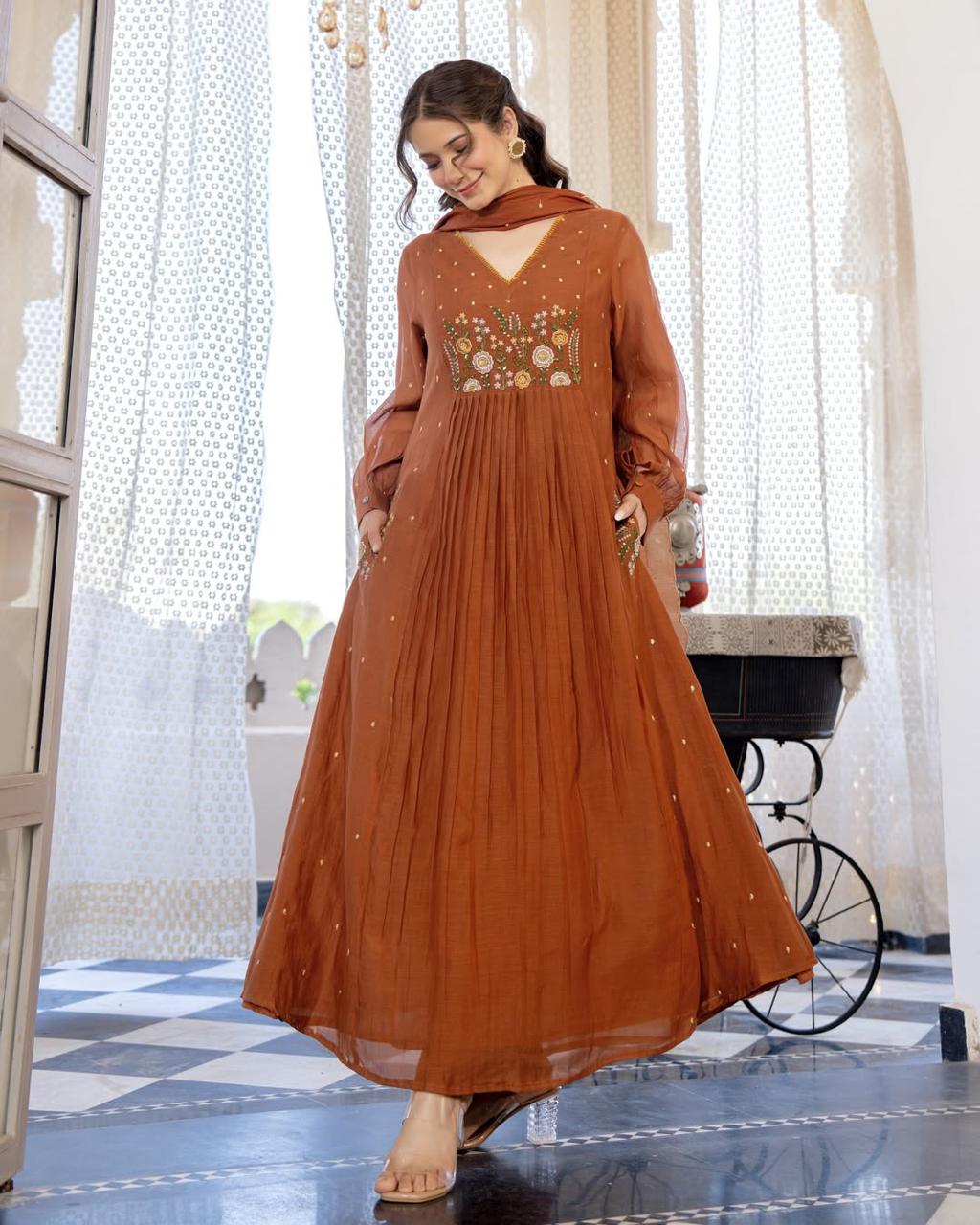 Designer Heavy Embroidery Cotton with pocket Suit Set for Festive & Daily Wear for Woman