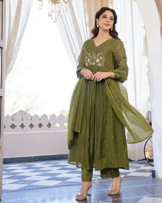 Designer Heavy Embroidery Cotton with pocket Suit Set for Festive & Daily Wear for Woman