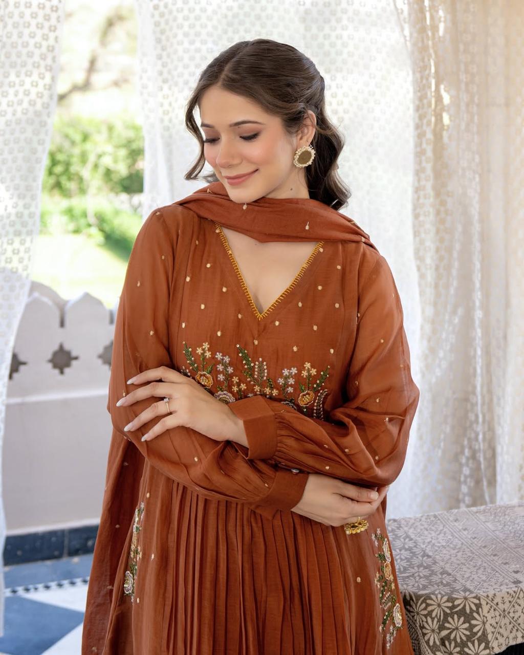 Designer Heavy Embroidery Cotton with pocket Suit Set for Festive & Daily Wear for Woman