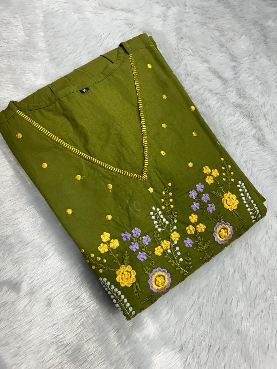 Designer Heavy Embroidery Cotton with pocket Suit Set for Festive & Daily Wear for Woman