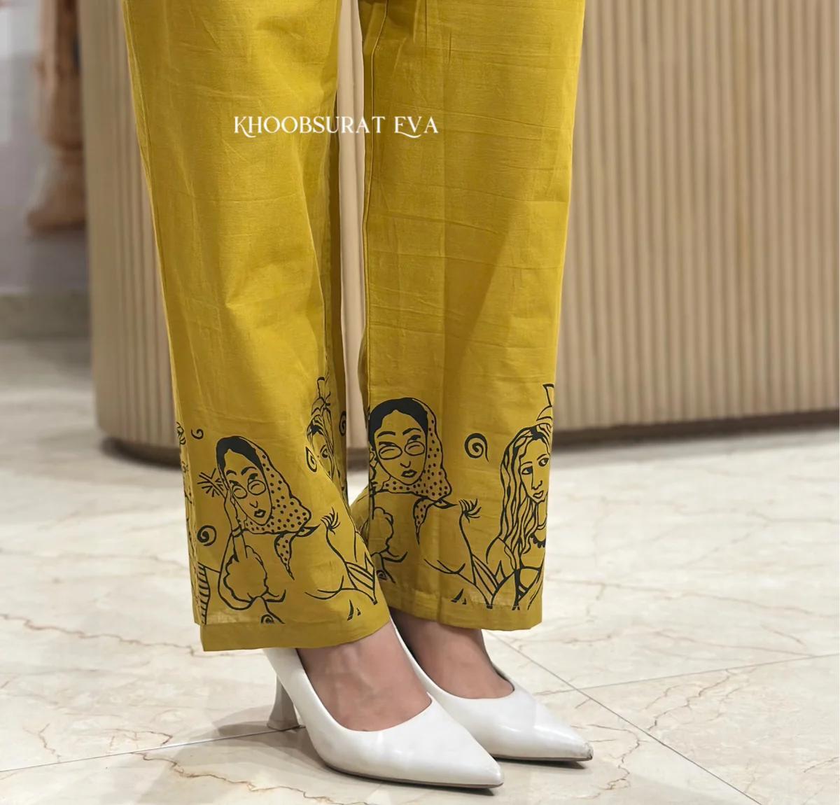 Terracotta Line Art Tunic Co-ord Set FOR WOMAN