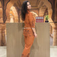 Terracotta Line Art Tunic Co-ord Set FOR WOMAN