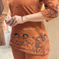 Terracotta Line Art Tunic Co-ord Set FOR WOMAN