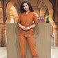 Terracotta Line Art Tunic Co-ord Set FOR WOMAN