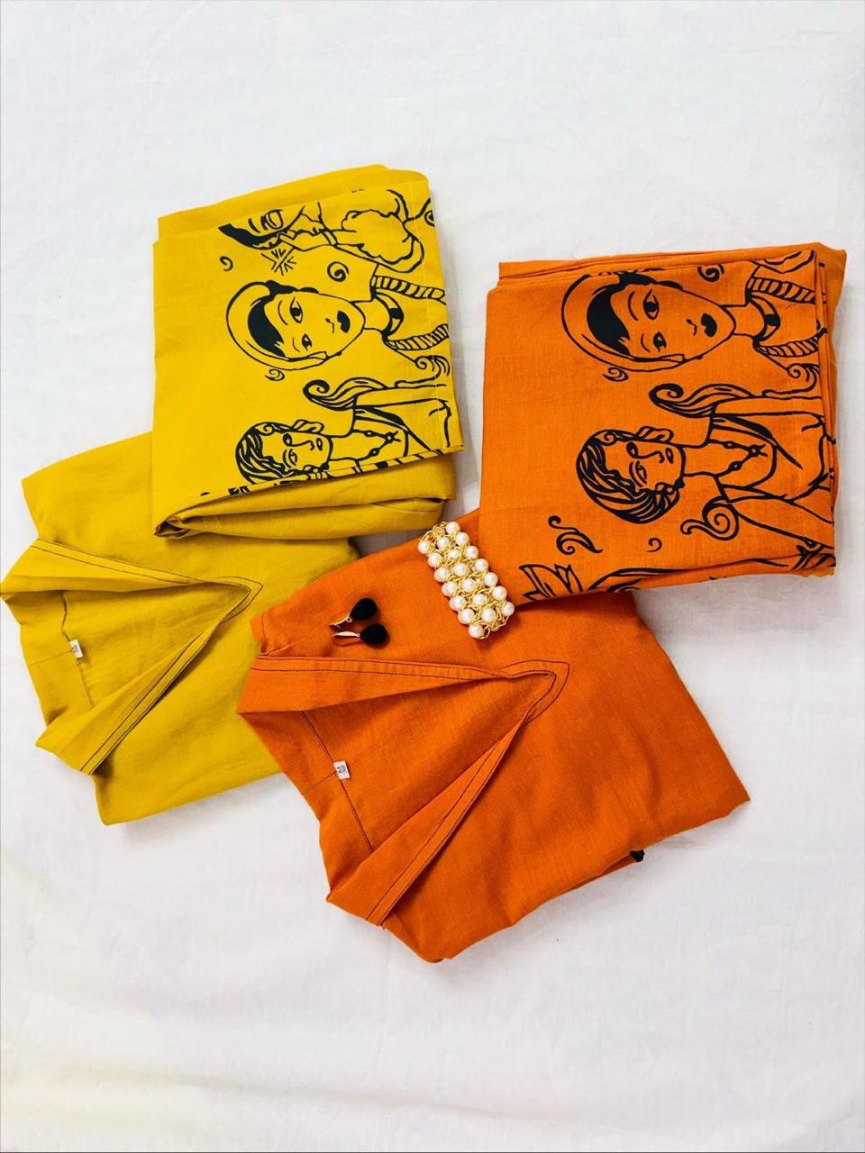 Terracotta Line Art Tunic Co-ord Set FOR WOMAN