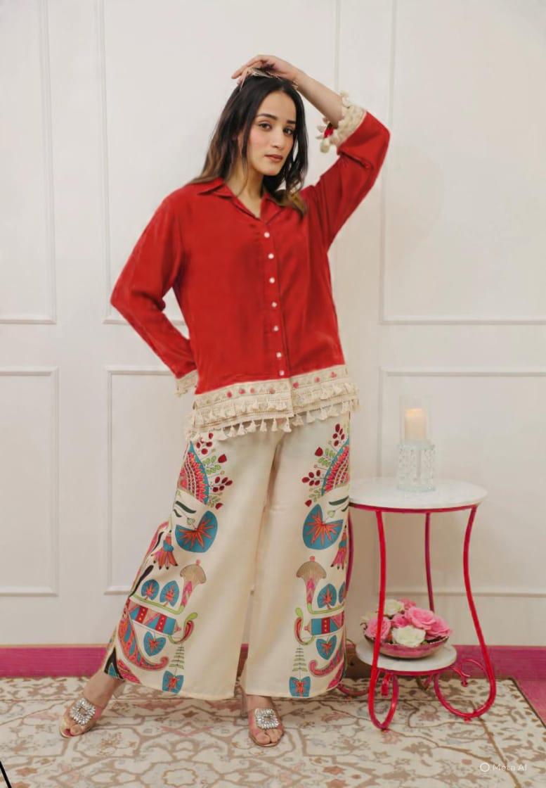 Power Pause Cotton Co-ord Set – Kurti & Palazzo For womat