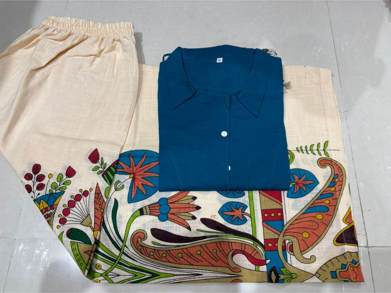 Power Pause Cotton Co-ord Set – Kurti & Palazzo For womat