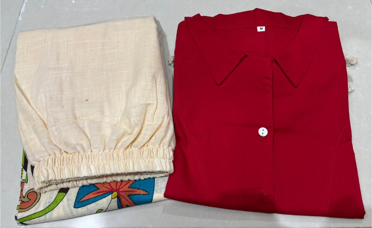 Power Pause Cotton Co-ord Set – Kurti & Palazzo For womat