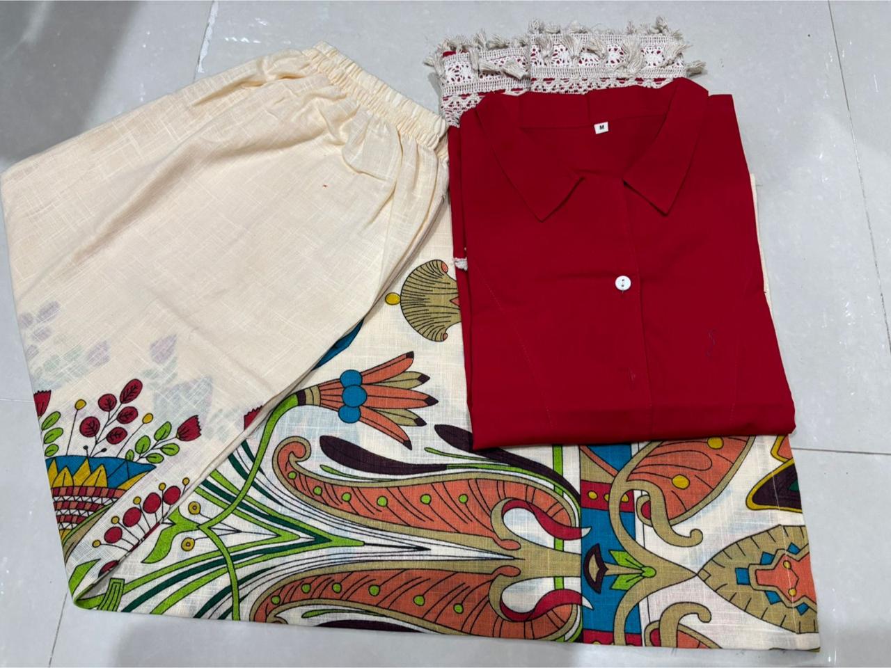 Power Pause Cotton Co-ord Set – Kurti & Palazzo For womat