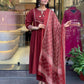 Premium Heavy Cotton Kurti Pant Dupatta Set with Printed Cotton Dupatta