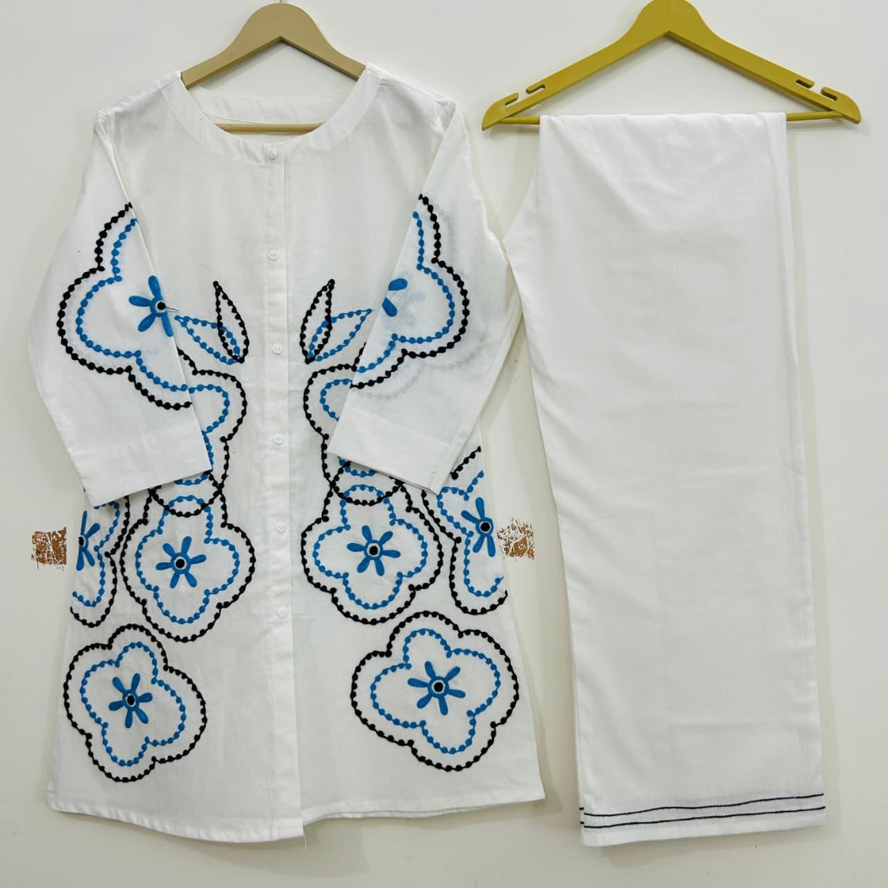 Whimsical Summer Cotton Kurti–Palazzo Co-ord Set FOR WOMAN