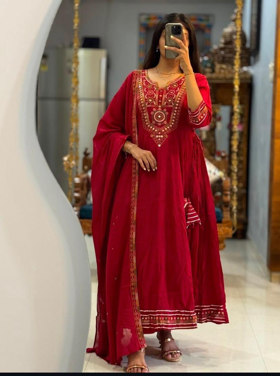 Classic Charm Heavy Embroidered Anarkali Suit Set