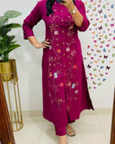 Signature Style Cotton 60×60 Embroidery Co-ord Set For Woman