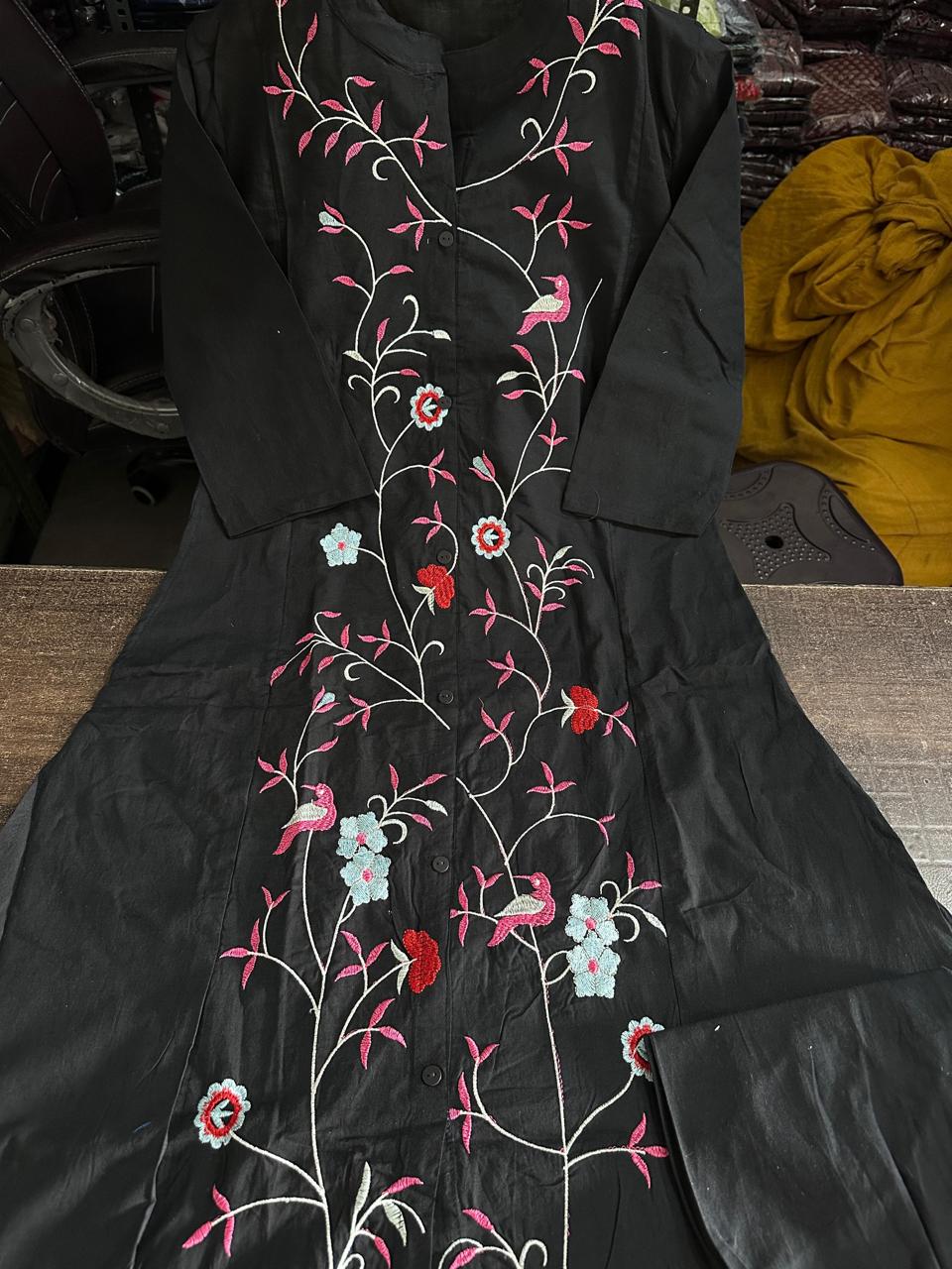 Signature Style Cotton 60×60 Embroidery Co-ord Set For Woman