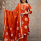 Women's Cotton 3 Piece Set – Embroidered Kurta, Pants & Dupatta