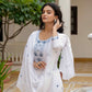 Premium White Silly Cotton 3-Piece Kurta Set with Embroidery