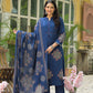 Elegant Navy Blue Kurta Set with Dupatta full applic Work  Comfortable Ethnic Wear for Women