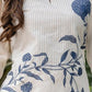 Contemporary Off-White Co-Ord Set with Blue Floral Embroidery